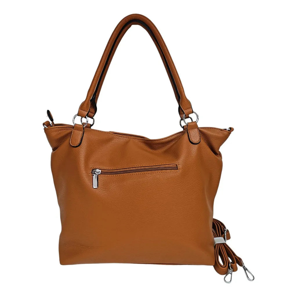 Bolsa Transversal Ombro Grande Couro Eco Reforçada Estilosa Elegante