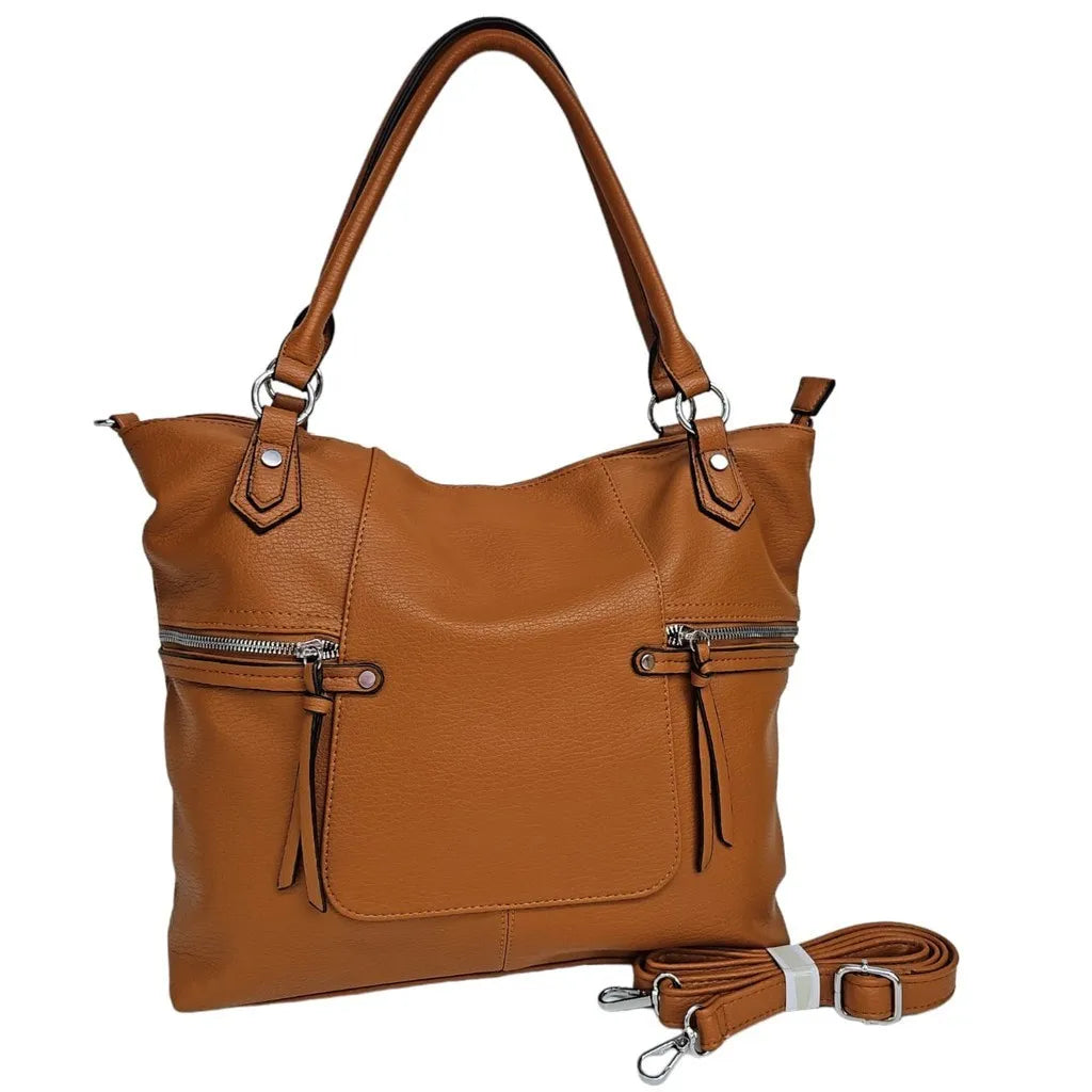 Bolsa Transversal Ombro Grande Couro Eco Reforçada Estilosa Elegante