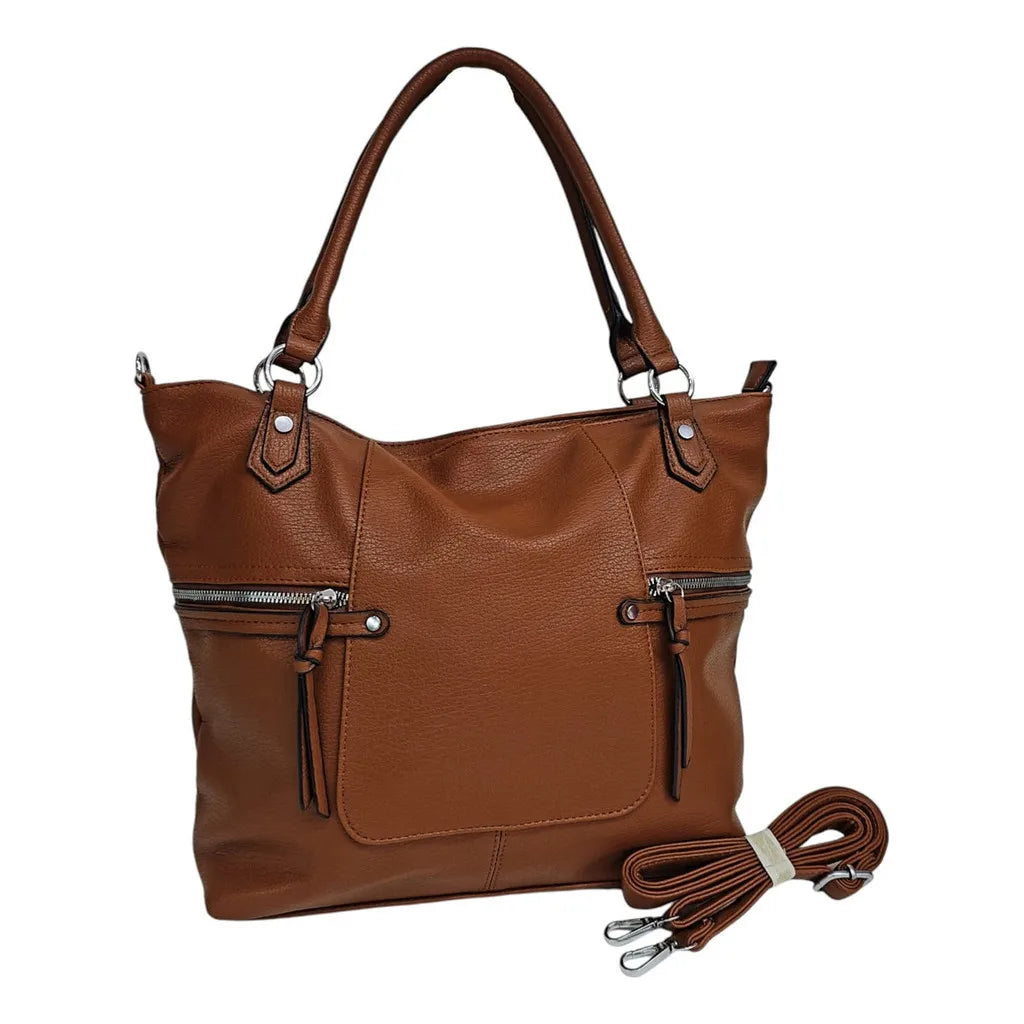 Bolsa Transversal Ombro Grande Couro Eco Reforçada Estilosa Elegante
