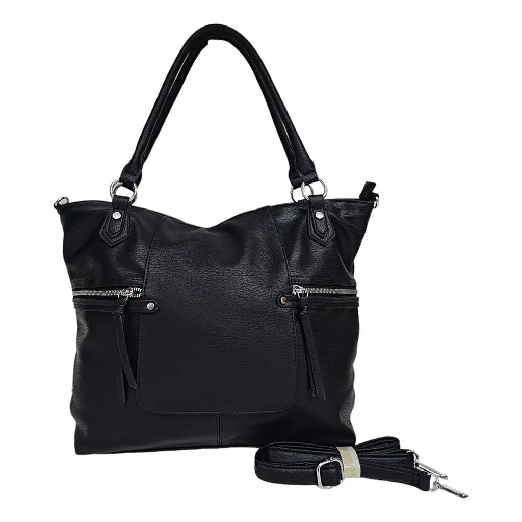 Bolsa Transversal Ombro Grande Couro Eco Reforçada Estilosa Elegante