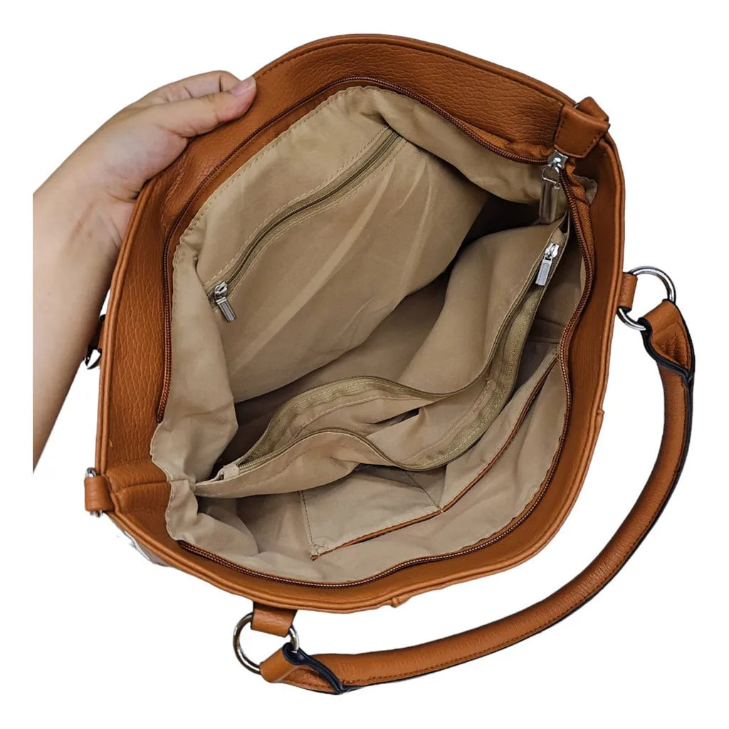 Bolsa Transversal Ombro Grande Couro Eco Reforçada Estilosa Elegante