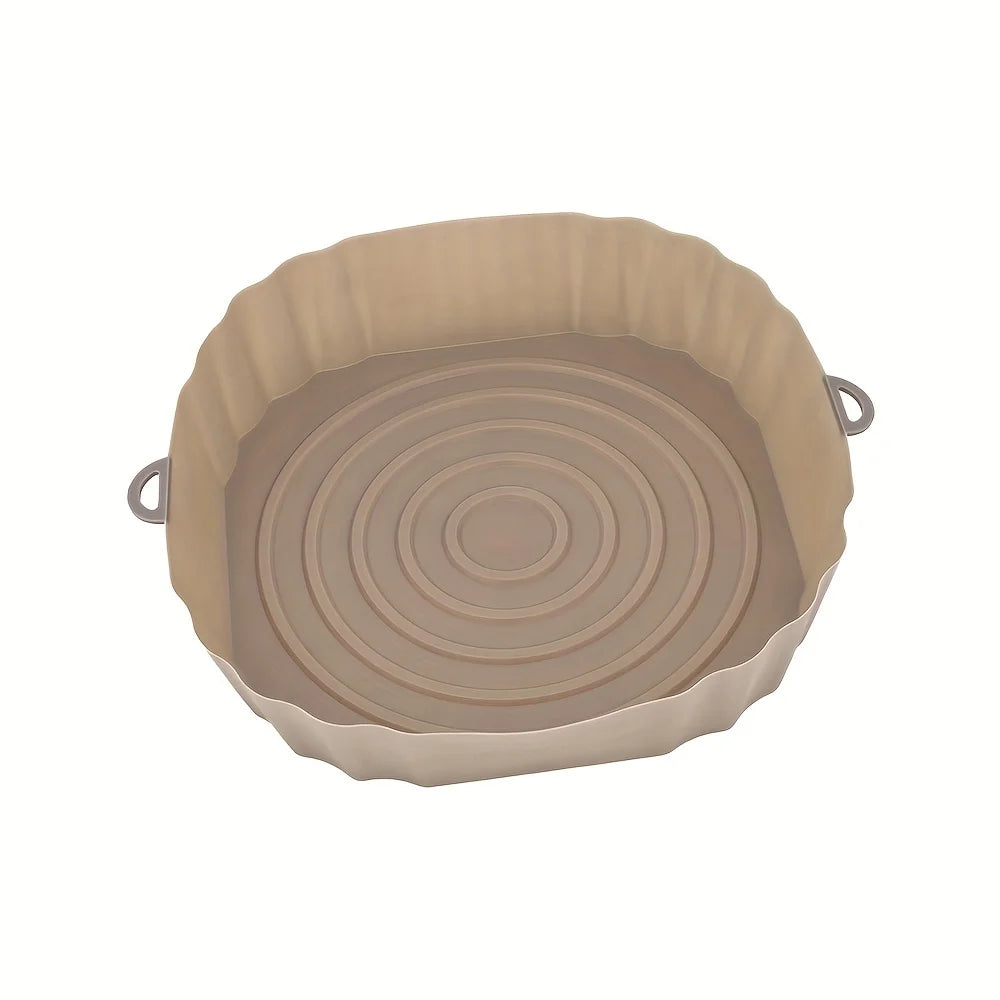 Cesta De Silicone Reutilizável Airfryer, Bandeja De Cozimento De Forno, Molde D